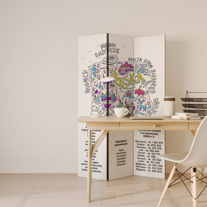 POLAND INFO 3-Panel Room Divider