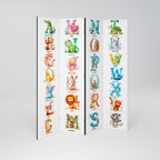 JOYFUL LETTERS Decorative 4-Panel Room Divider