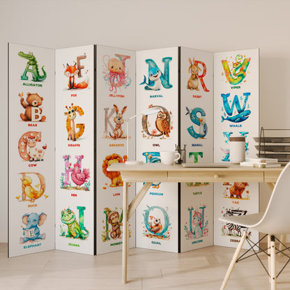 JOYFUL LETTERS Biombo de 6 Painéis