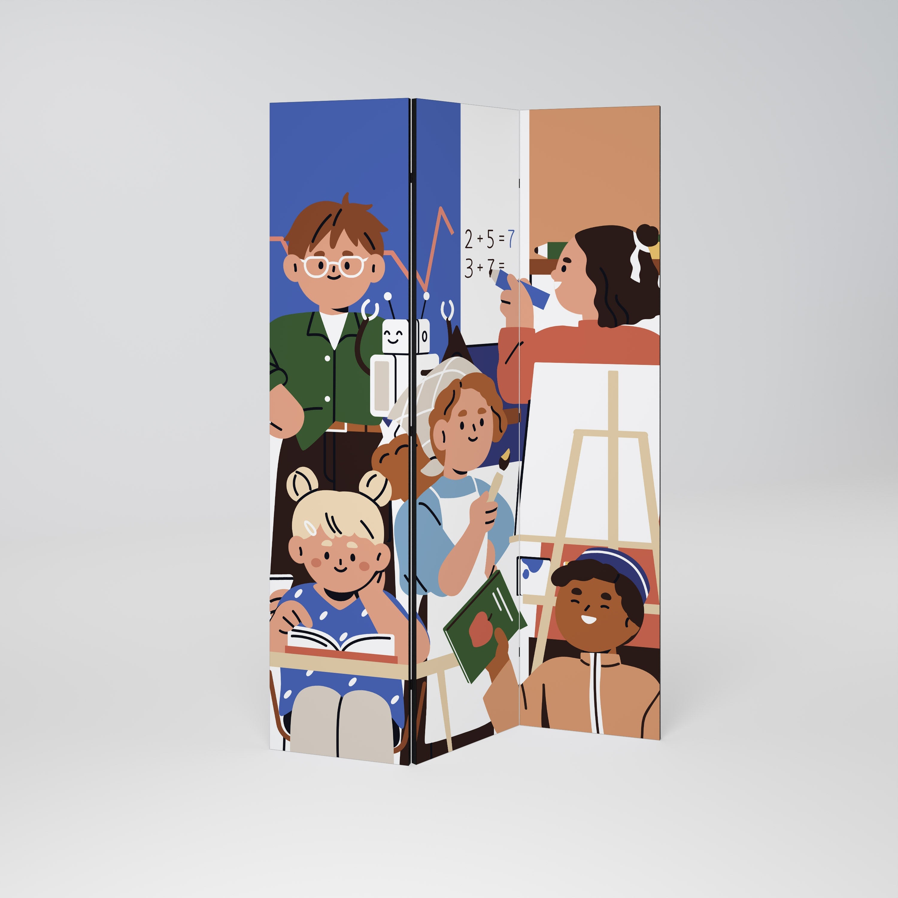 SCHOOL VIBE Decorative 3-Panel Room Divider