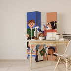 SCHOOL VIBE Biombo Decorativo de 3 Painéis