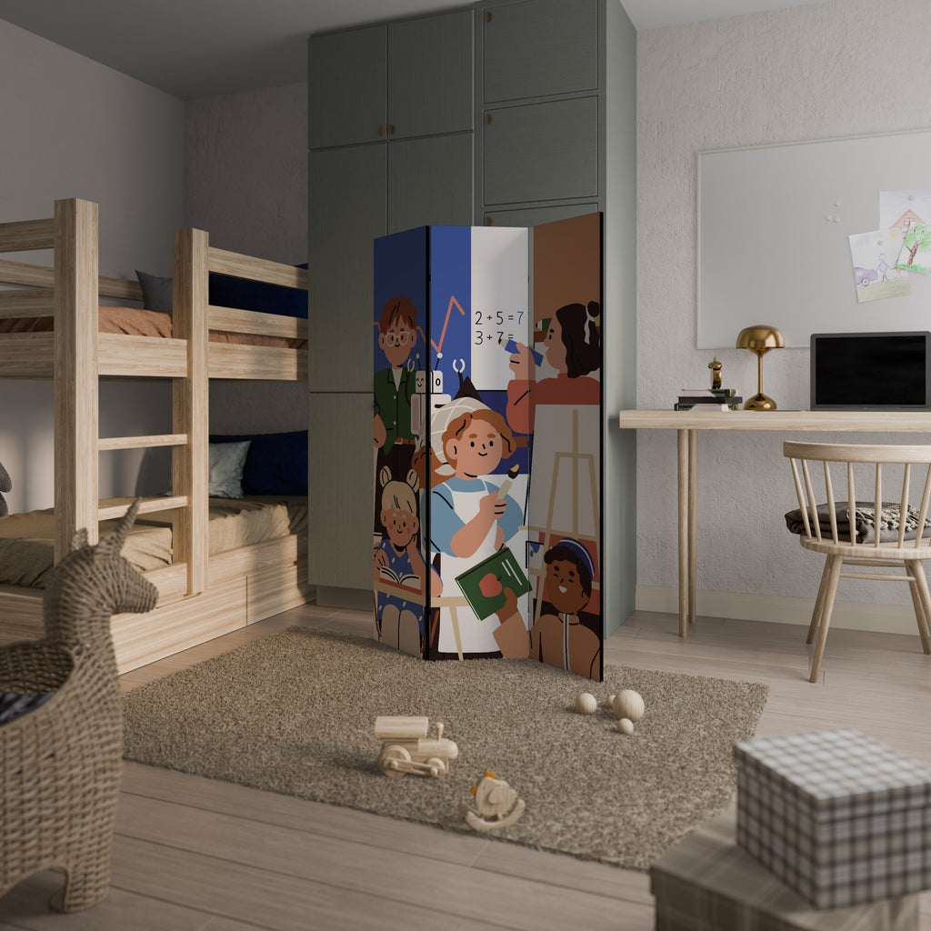 SCHOOL VIBE Biombo Decorativo de 3 Painéis