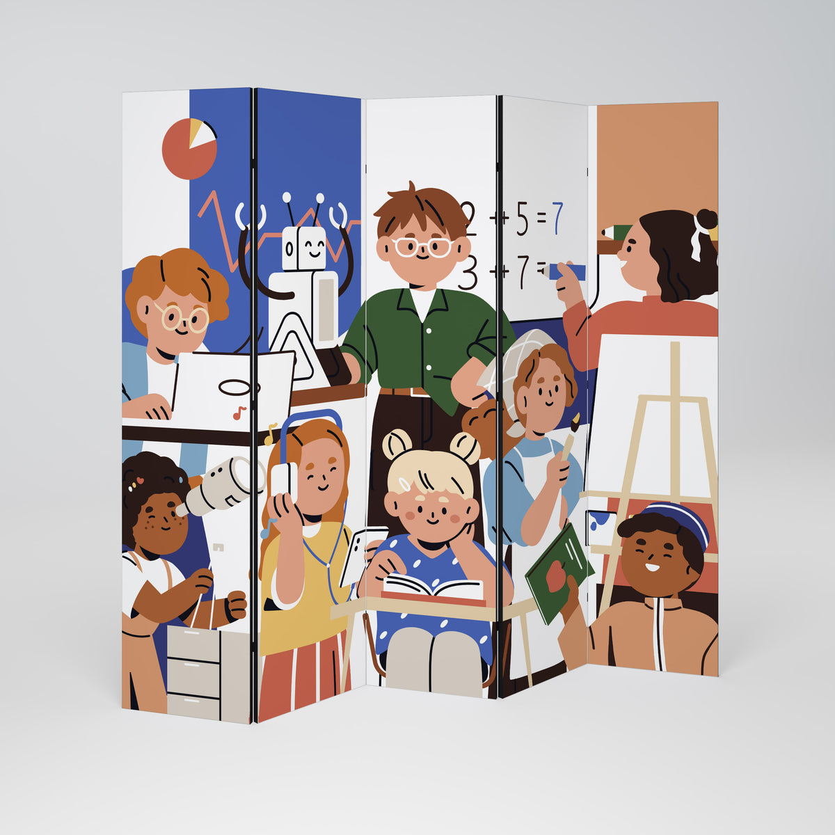 SCHOOL VIBE Biombo de 5 Painéis