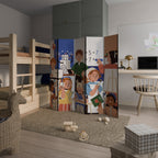 SCHOOL VIBE Decorative 5-Panel Room Divider