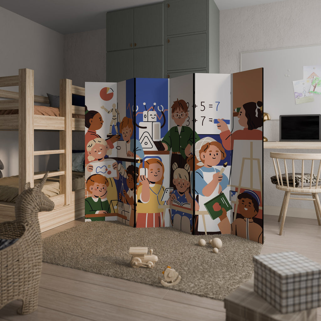 SCHOOL VIBE Biombo Decorativo de 6 Painéis