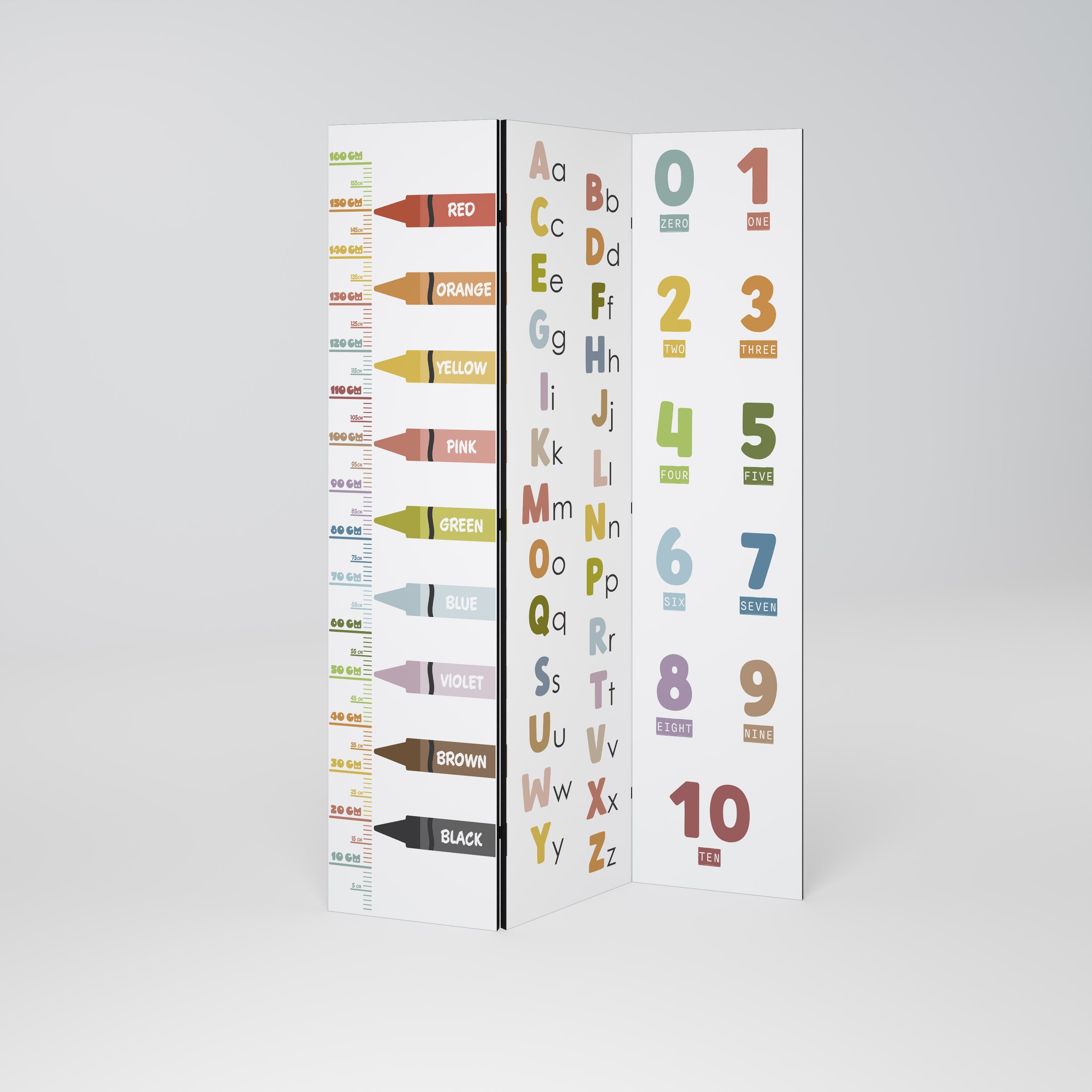HAPPY LANGUAGE Decorative 3-Panel Room Divider