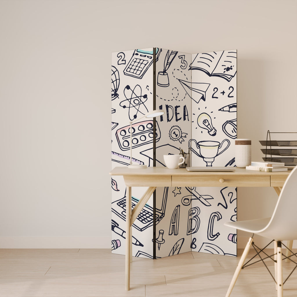 SCHOOL STUFF Decorative 3-Panel Room Divider