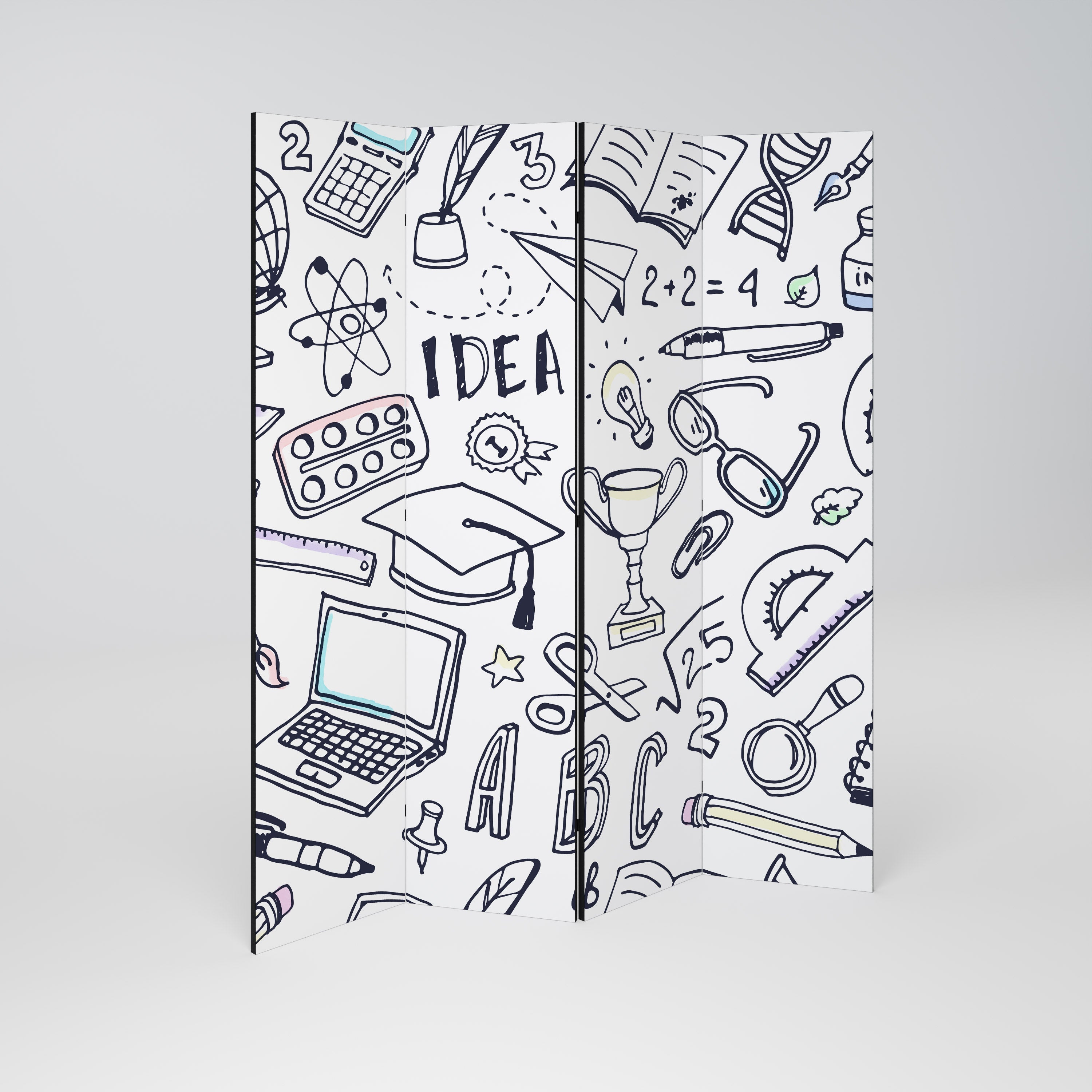 SCHOOL STUFF Decorative 4-Panel Room Divider