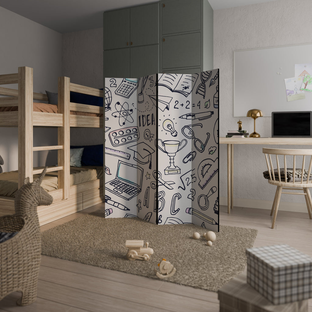 SCHOOL STUFF Decorative 4-Panel Room Divider