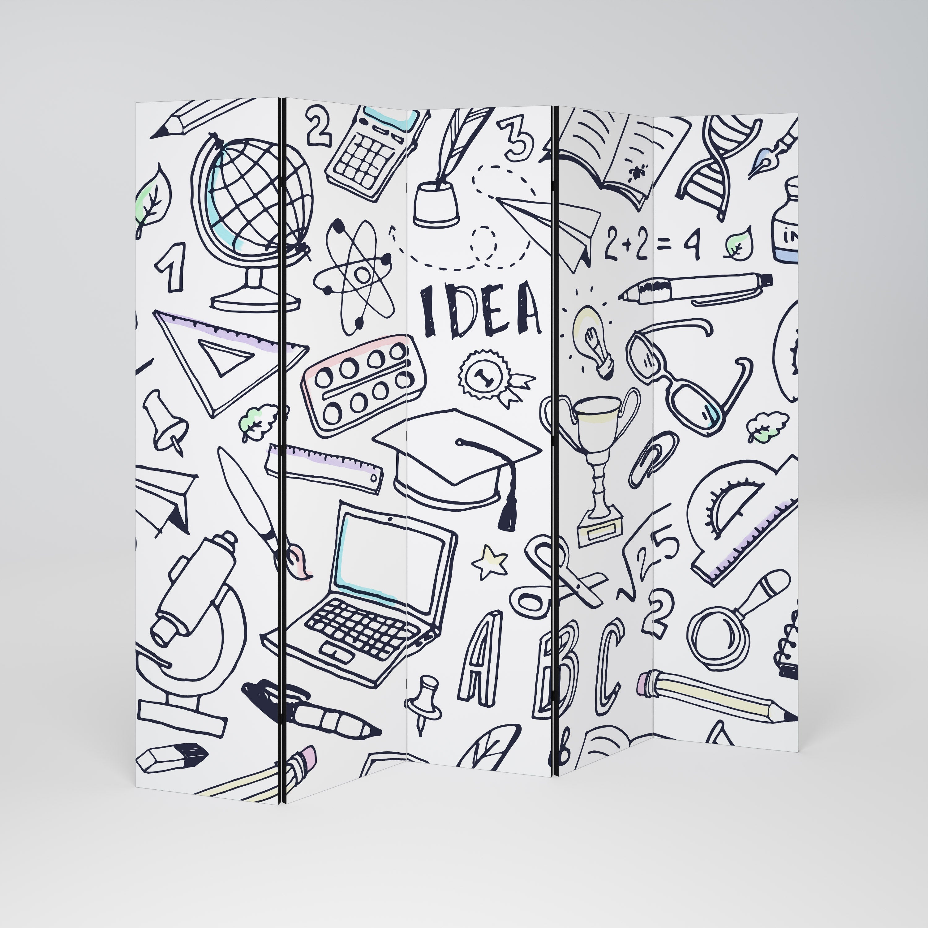 SCHOOL STUFF Decorative 5-Panel Room Divider