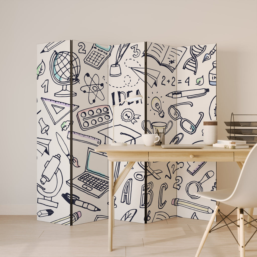 SCHOOL STUFF Decorative 5-Panel Room Divider