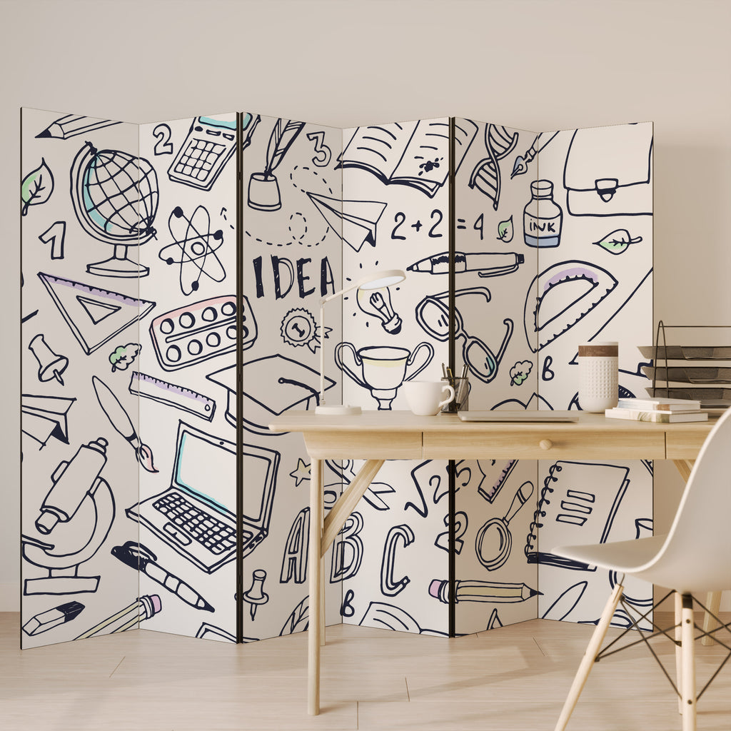 SCHOOL STUFF 6-Panel Room Divider