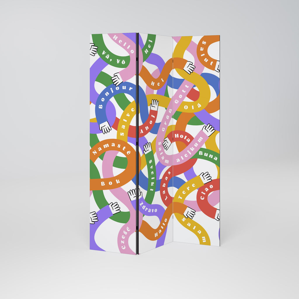 HELLO THERE Decorative 3-Panel Room Divider