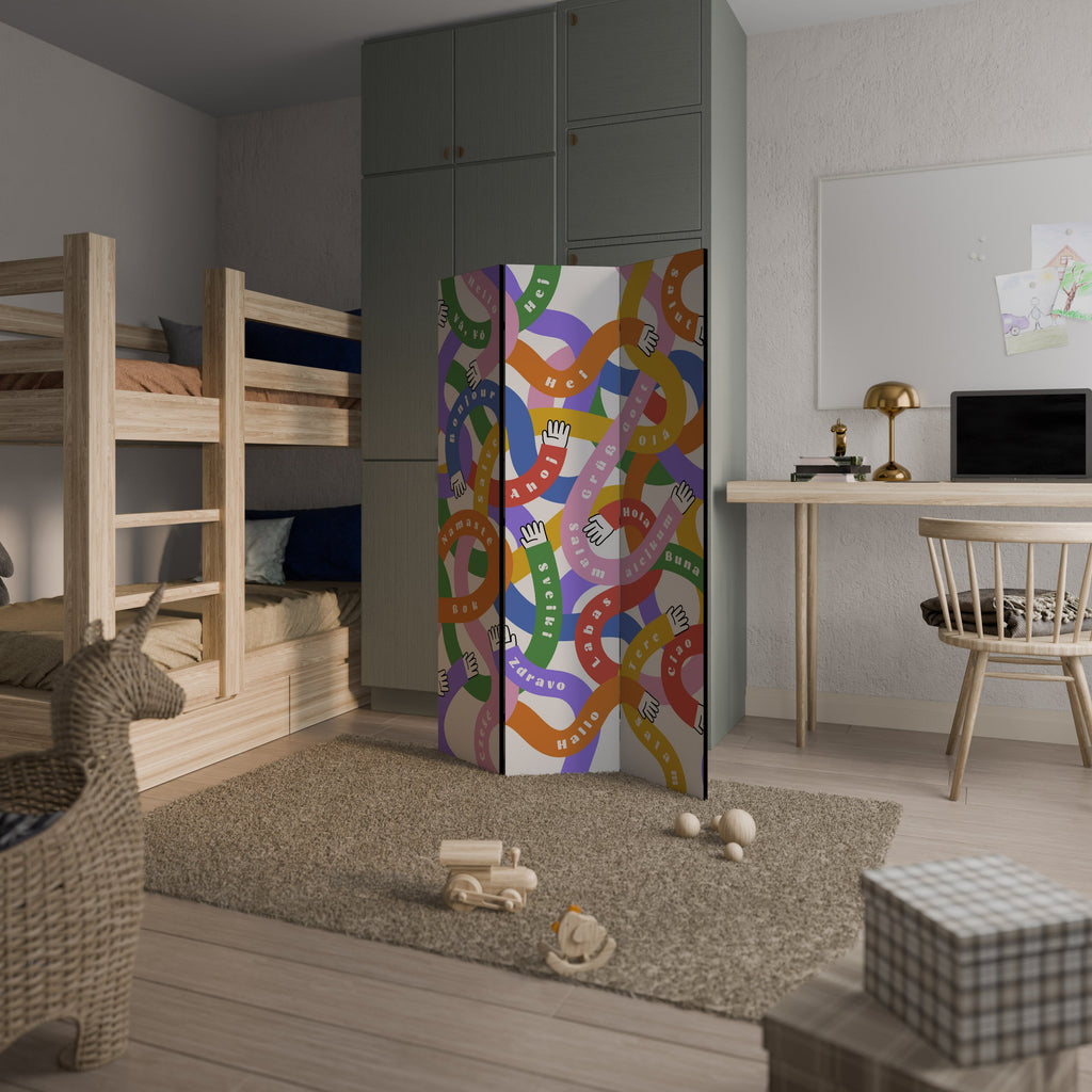 HELLO THERE Decorative 3-Panel Room Divider