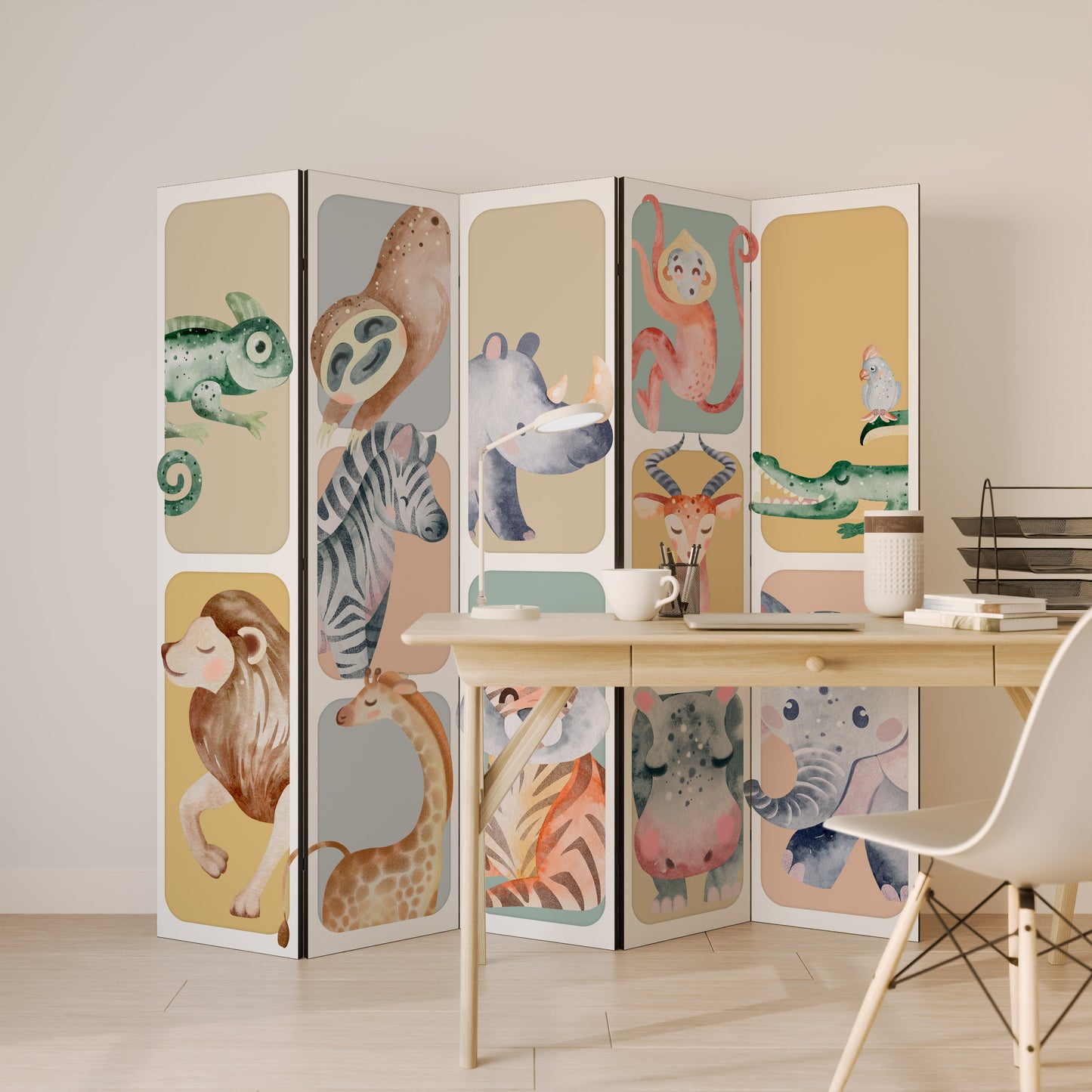 TROPICAL SQUAD 5-Panel Room Divider