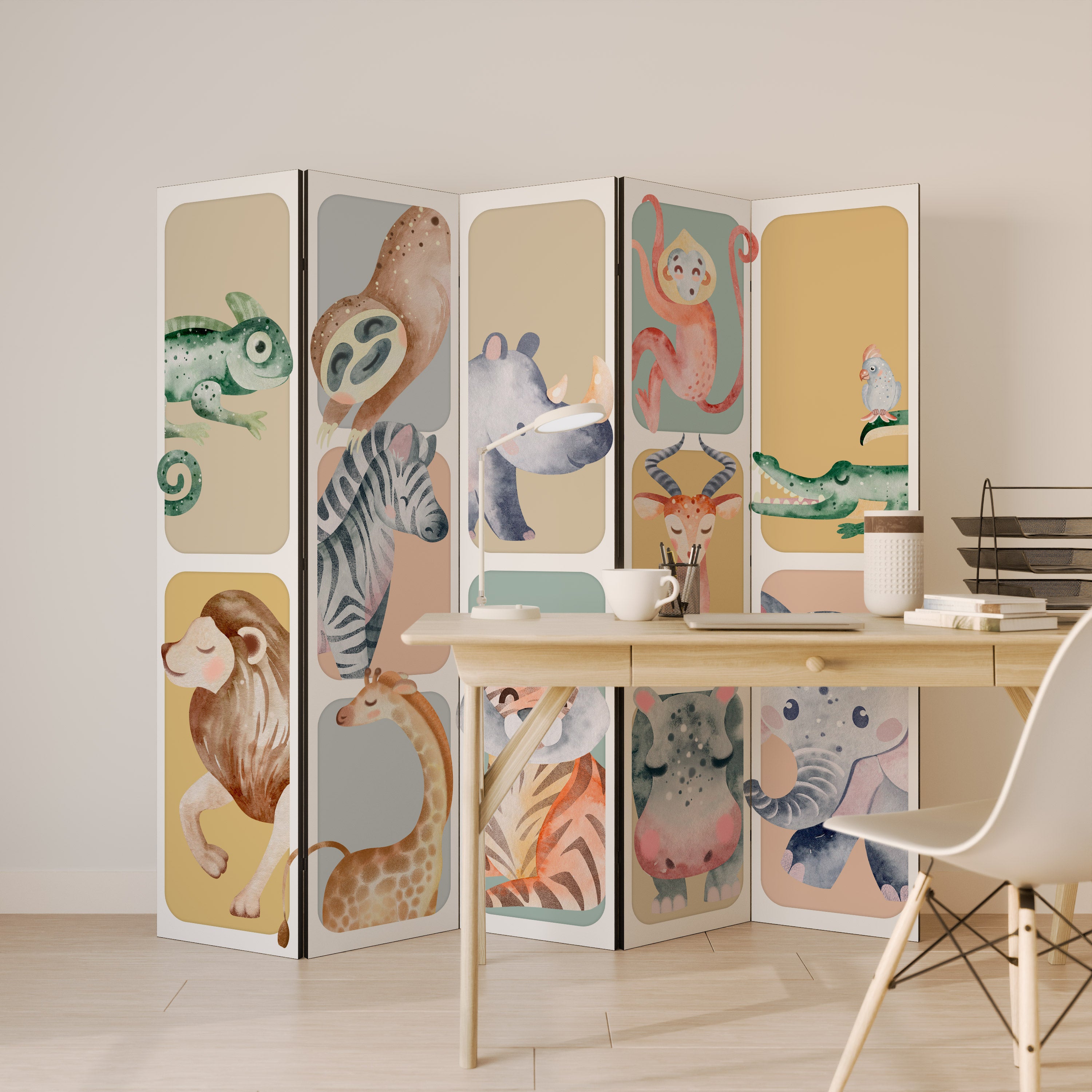 TROPICAL SQUAD 5-Panel Room Divider