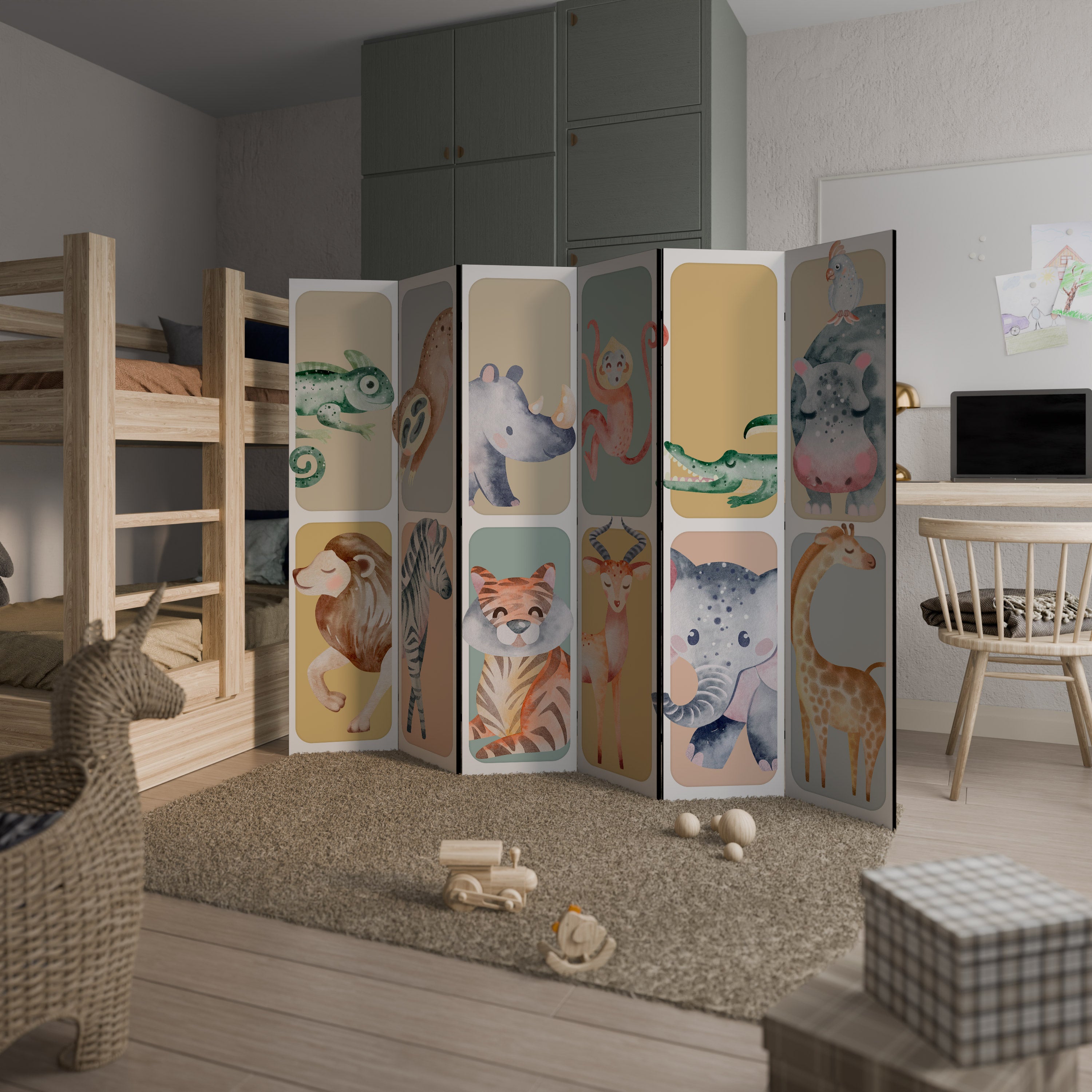 TROPICAL SQUAD 6-Panel Room Divider