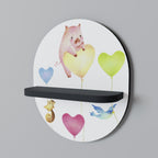 BALLOON FRIENDS Oval Art Shelf In Black Finish