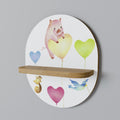 BALLOON FRIENDS Prateleira Oval Decorativa em Efeito Carvalho