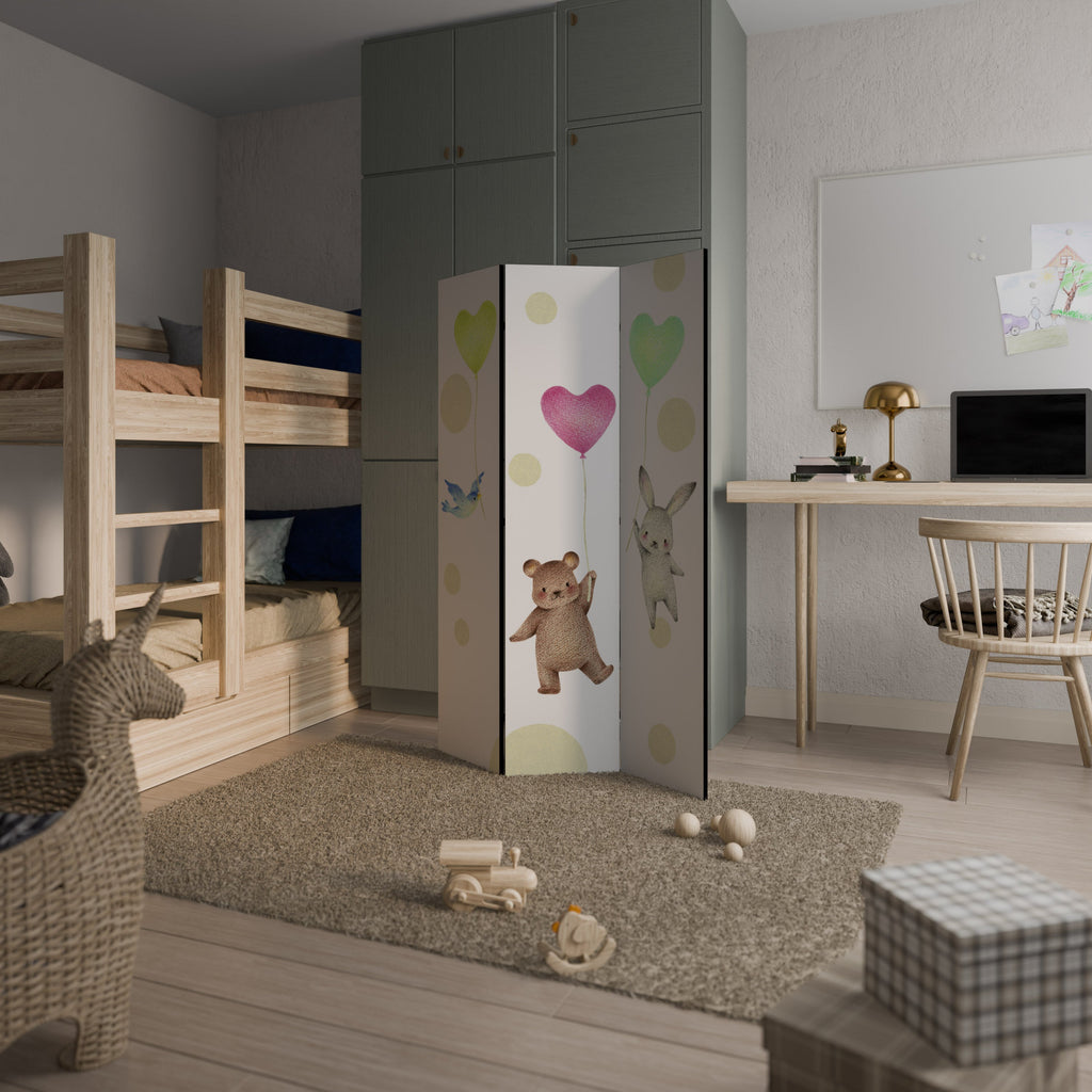 BALLOON FRIENDS Decorative 3-Panel Room Divider