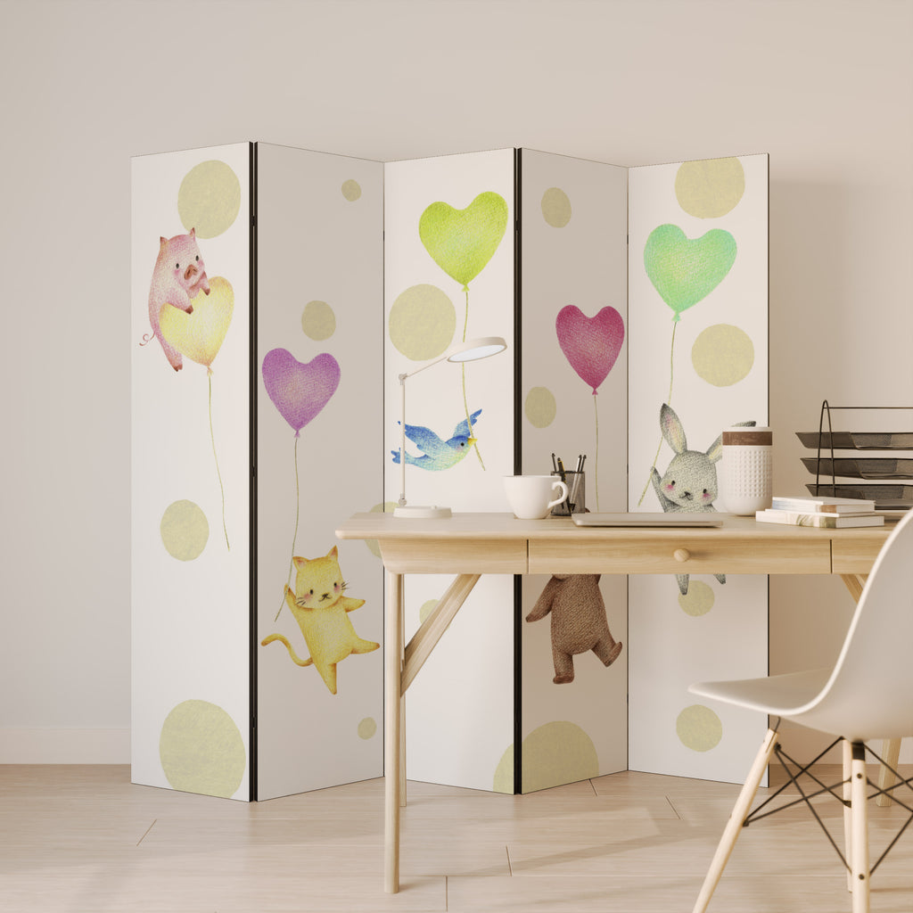 BALLOON FRIENDS 5-Panel Room Divider