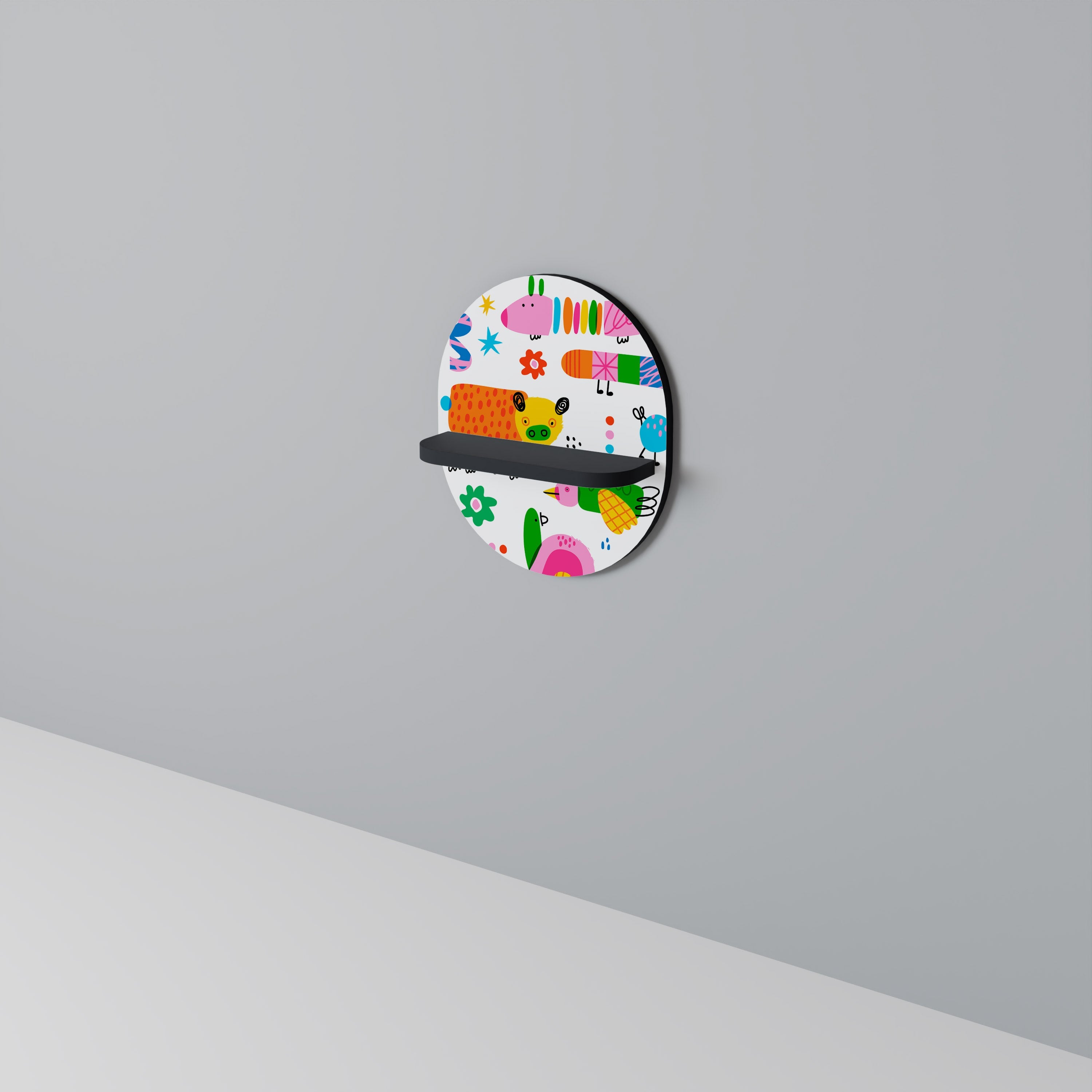 POWER OF IMAGINATION Prateleira Oval Decorativa em Acabamento Preto