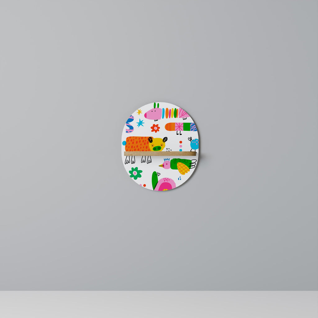 POWER OF IMAGINATION Prateleira Oval Decorativa em Efeito Carvalho