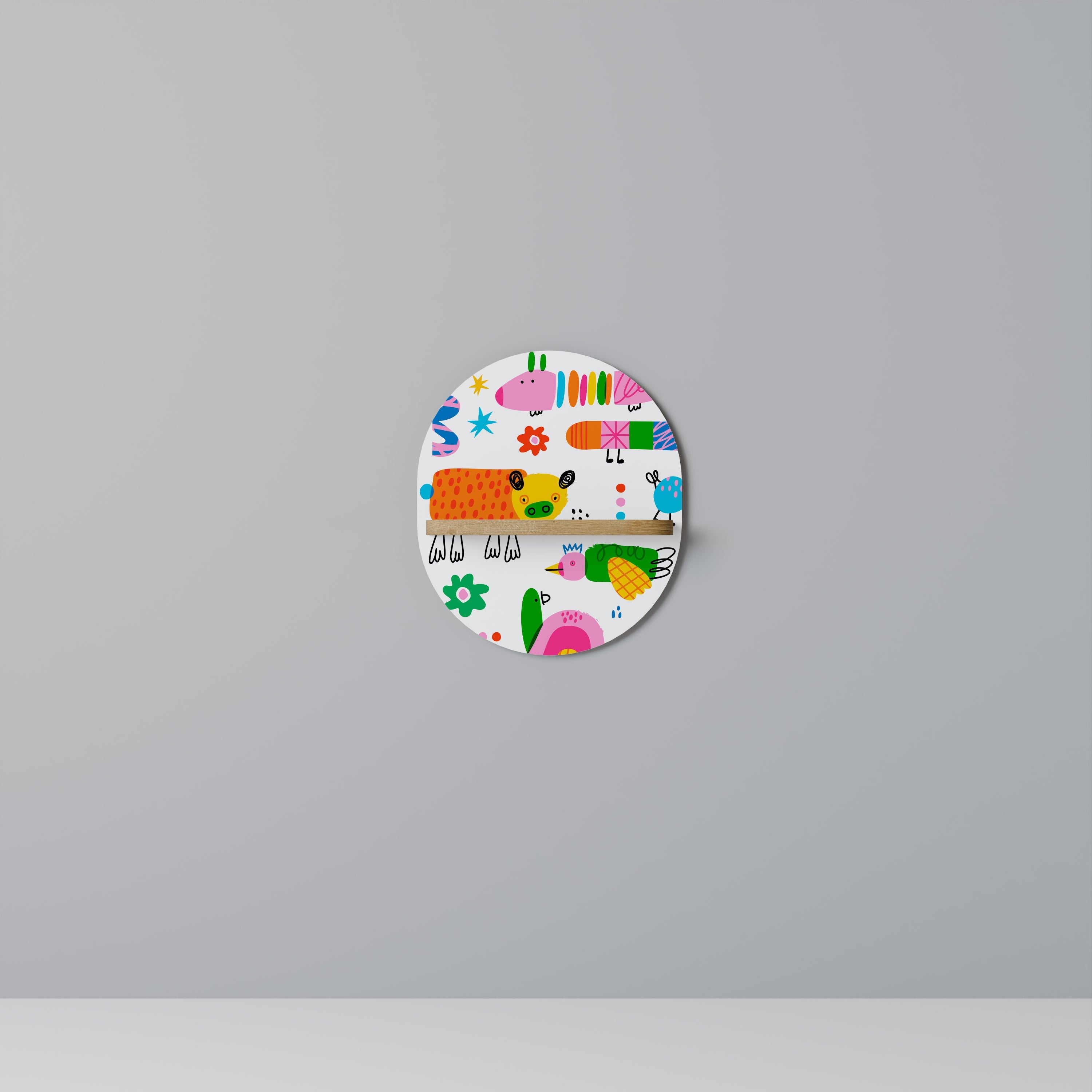 POWER OF IMAGINATION Prateleira Oval Decorativa em Efeito Carvalho