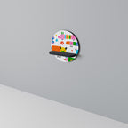 POWER OF IMAGINATION Round Art Shelf In Black Finish