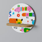 POWER OF IMAGINATION Prateleira Redonda Decorativa em Efeito Carvalho