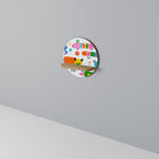 POWER OF IMAGINATION Prateleira Redonda Decorativa em Efeito Carvalho