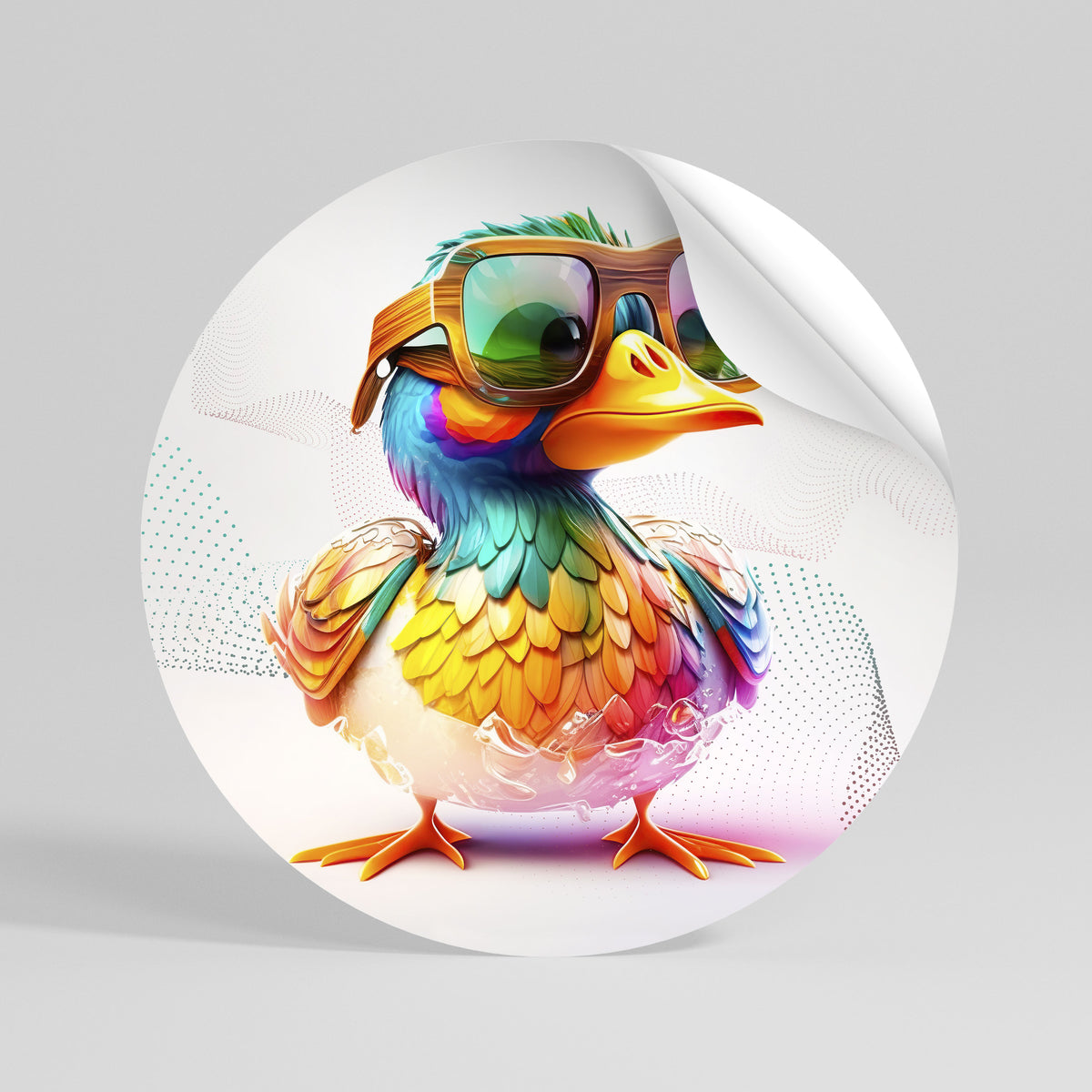 QUACKY FUN Autocolante Redondo Removível