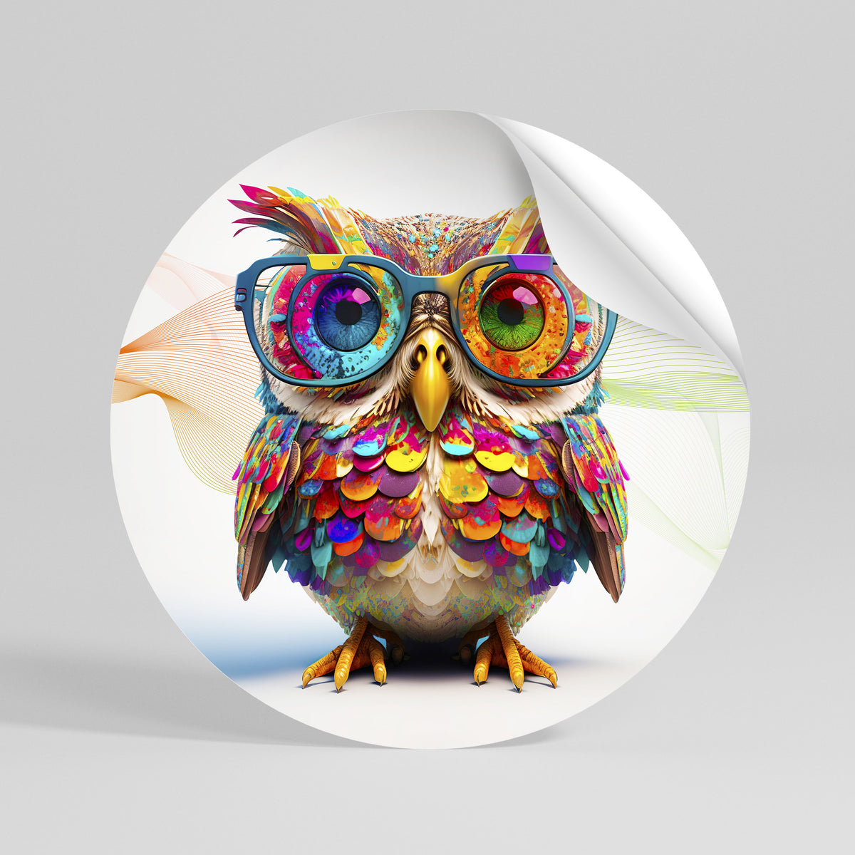 HOOT HOOT Autocolante Redondo Removível