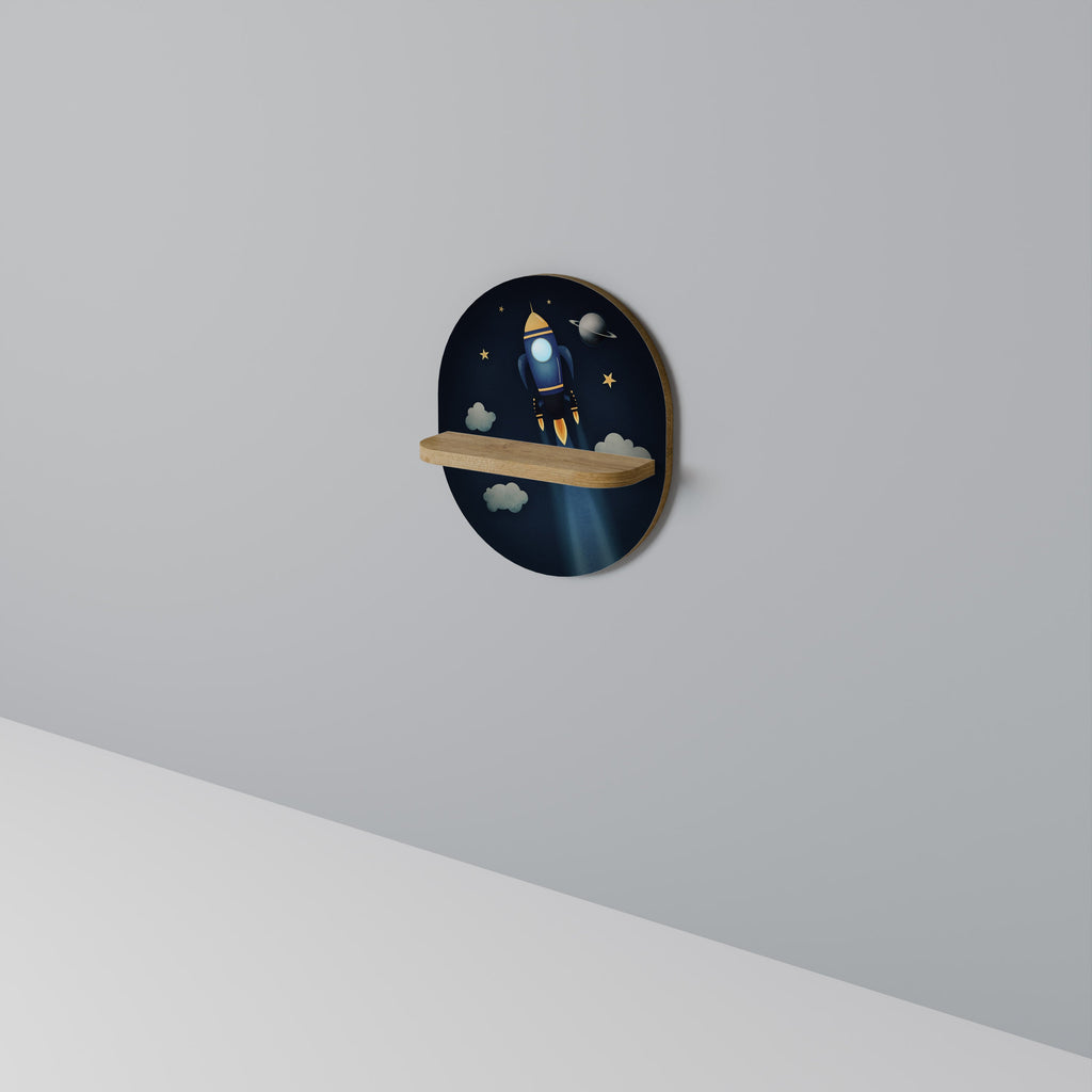 STELLAR SWING Prateleira Oval Decorativa em Efeito Carvalho