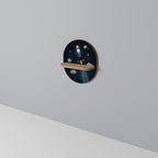 STELLAR SWING Prateleira Oval Decorativa em Efeito Carvalho