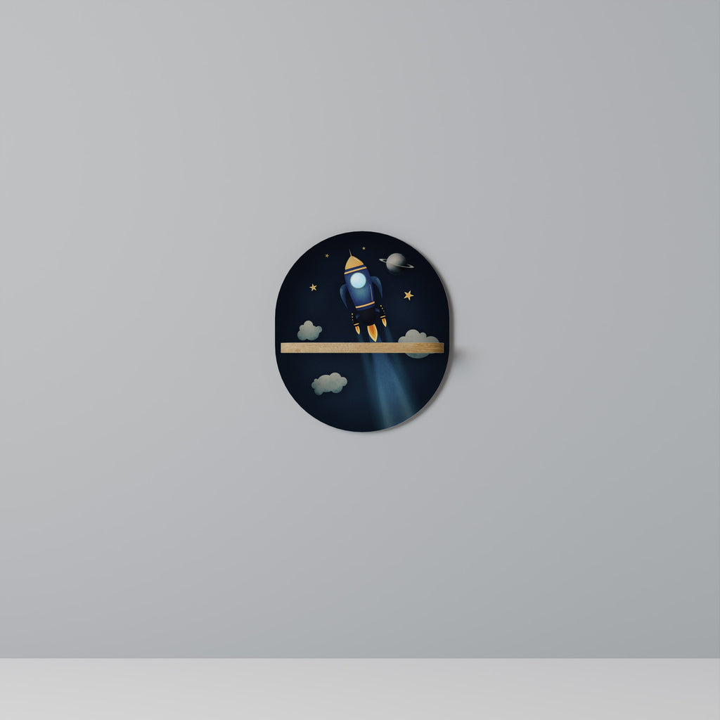 STELLAR SWING Prateleira Oval Decorativa em Efeito Carvalho