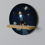 STELLAR SWING Prateleira Redonda Decorativa em Efeito Carvalho