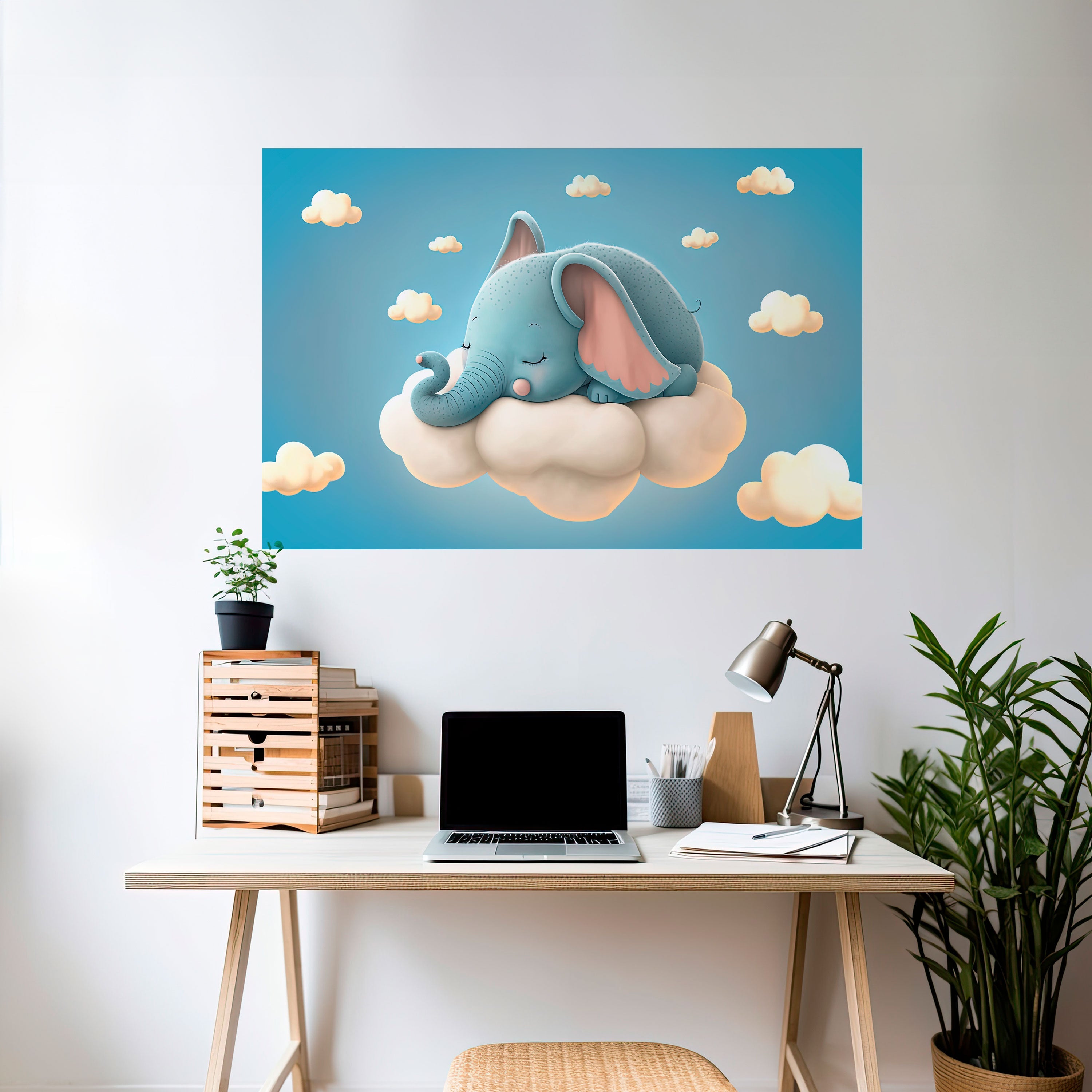 ELEPHANT DREAMS Peel and Stick Horizontal Poster