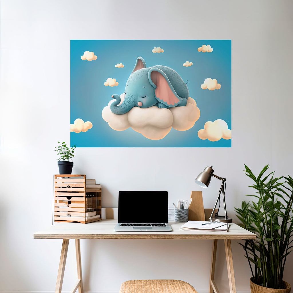ELEPHANT DREAMS Peel and Stick Horizontal Poster