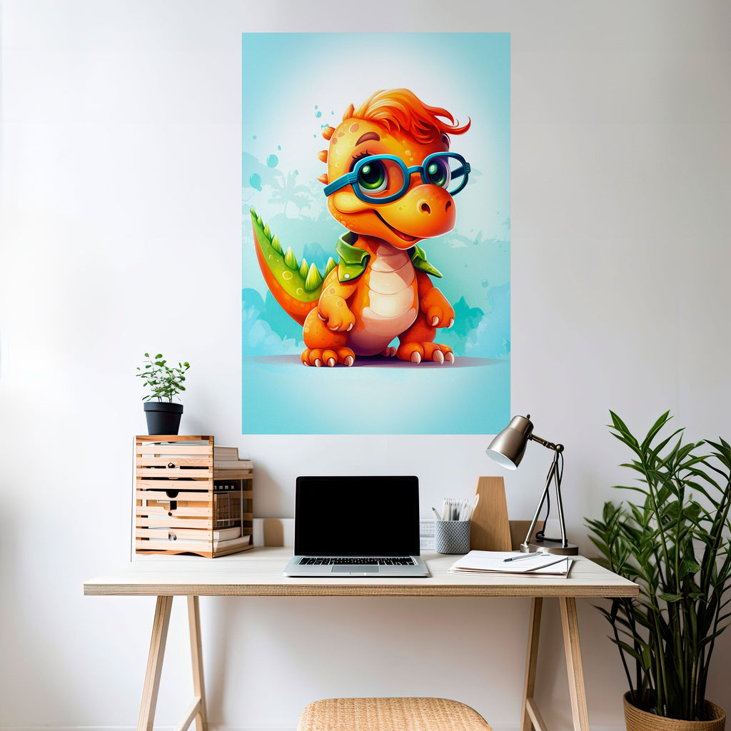 KIDDOSAURUS REX Peel and Stick Vertical Poster
