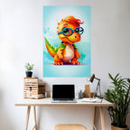KIDDOSAURUS REX Peel and Stick Vertical Poster