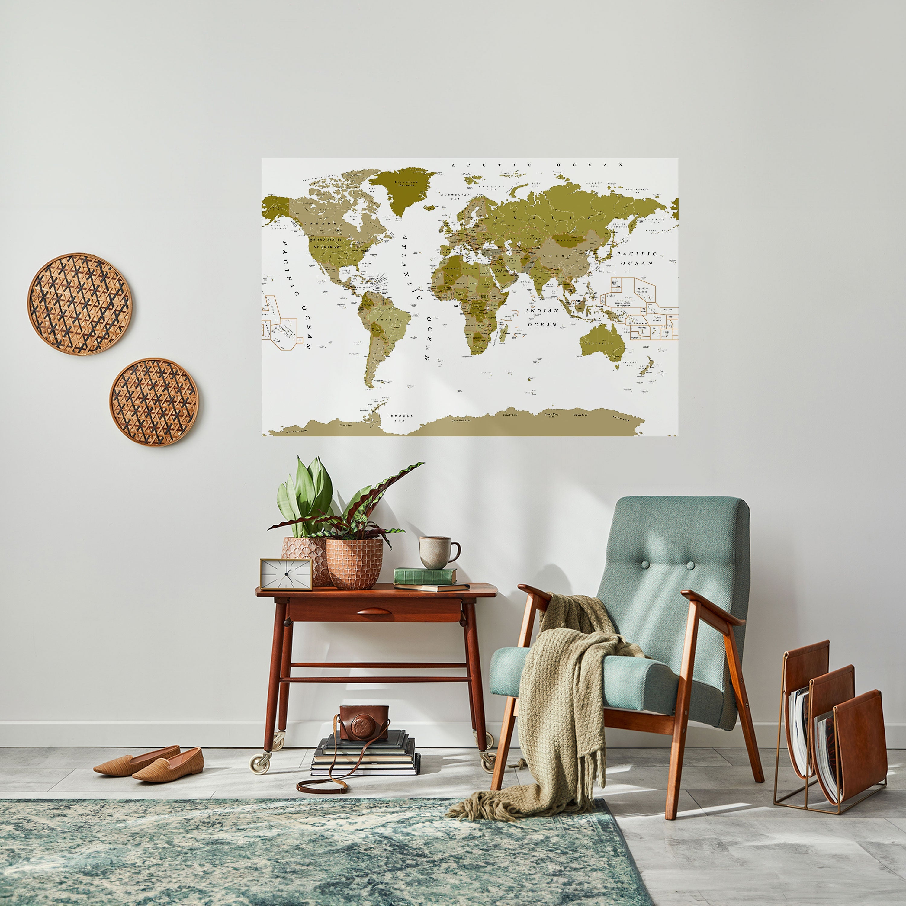 OLIVE EARTH ENCHANTMENT Peel and Stick Horizontal Poster