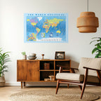 CONTINENTS OF CONNECTION Peel and Stick Horizontal Poster