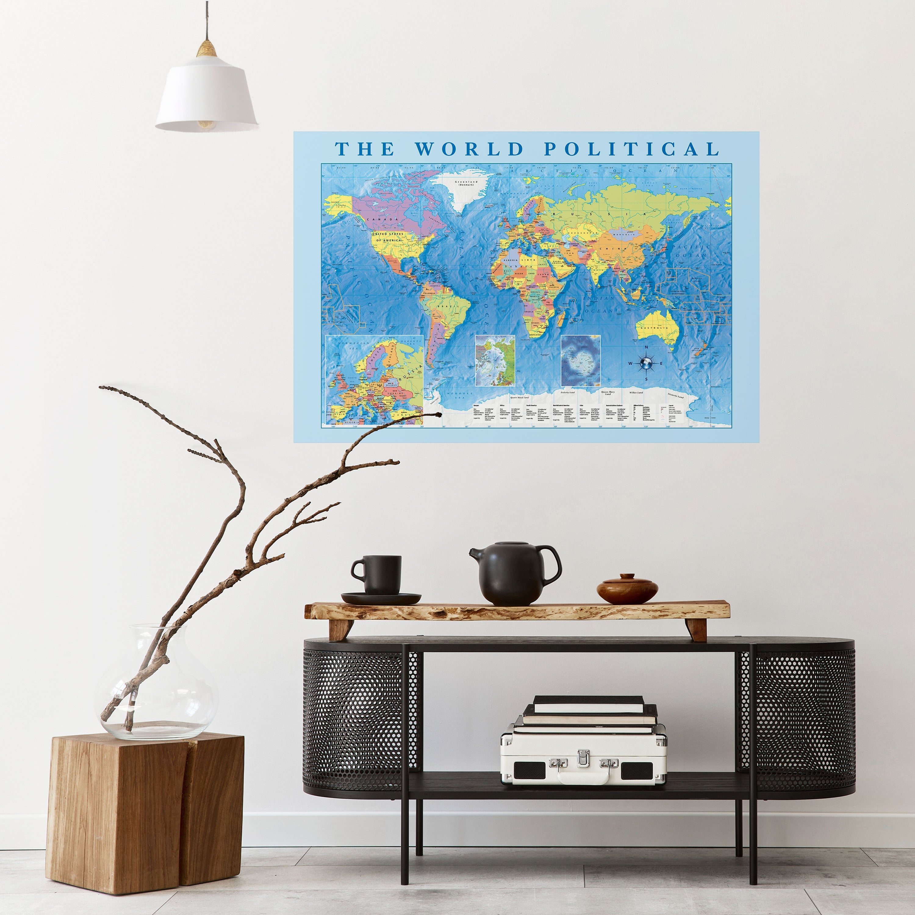 CONTINENTS OF CONNECTION Peel and Stick Horizontal Poster