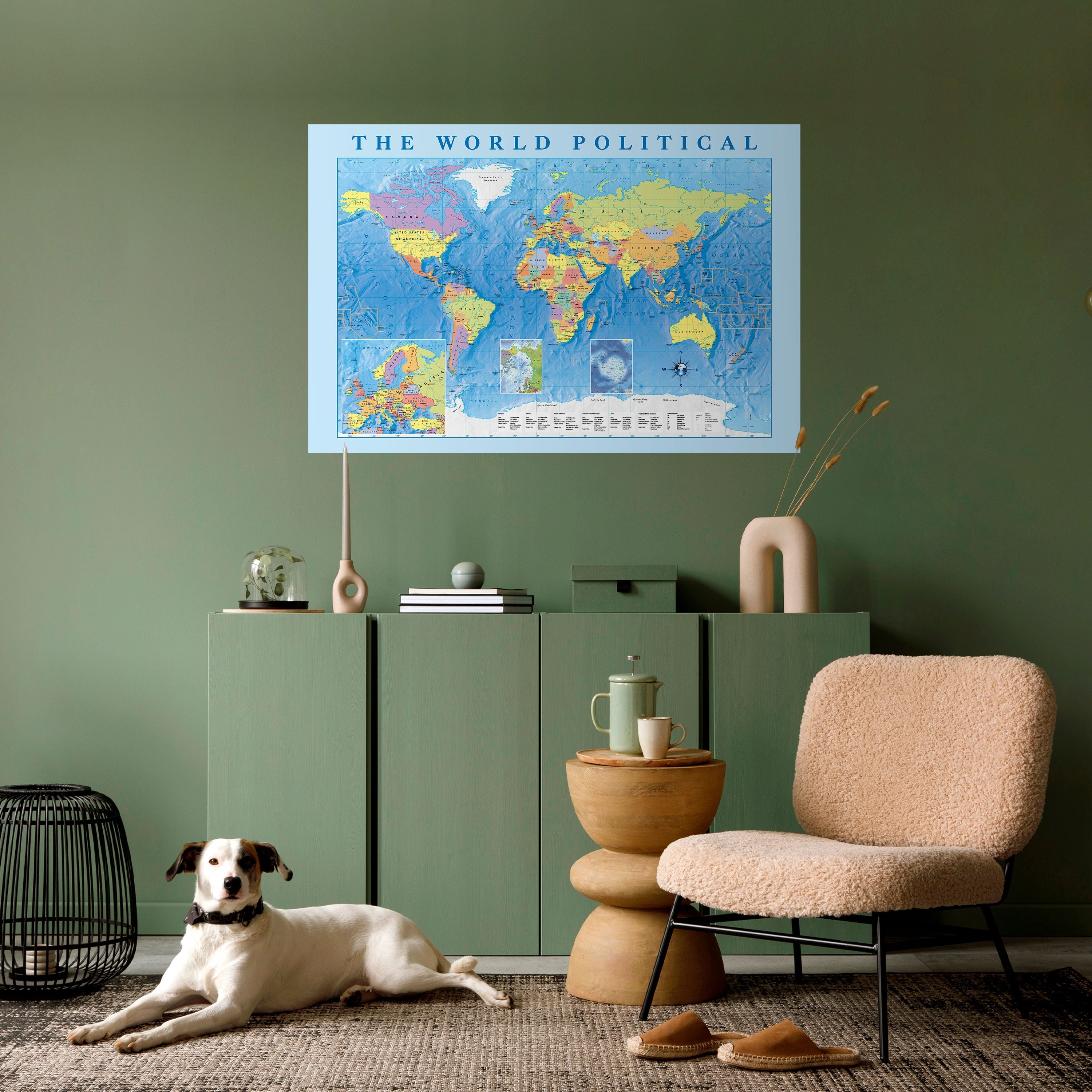 CONTINENTS OF CONNECTION Peel and Stick Horizontal Poster