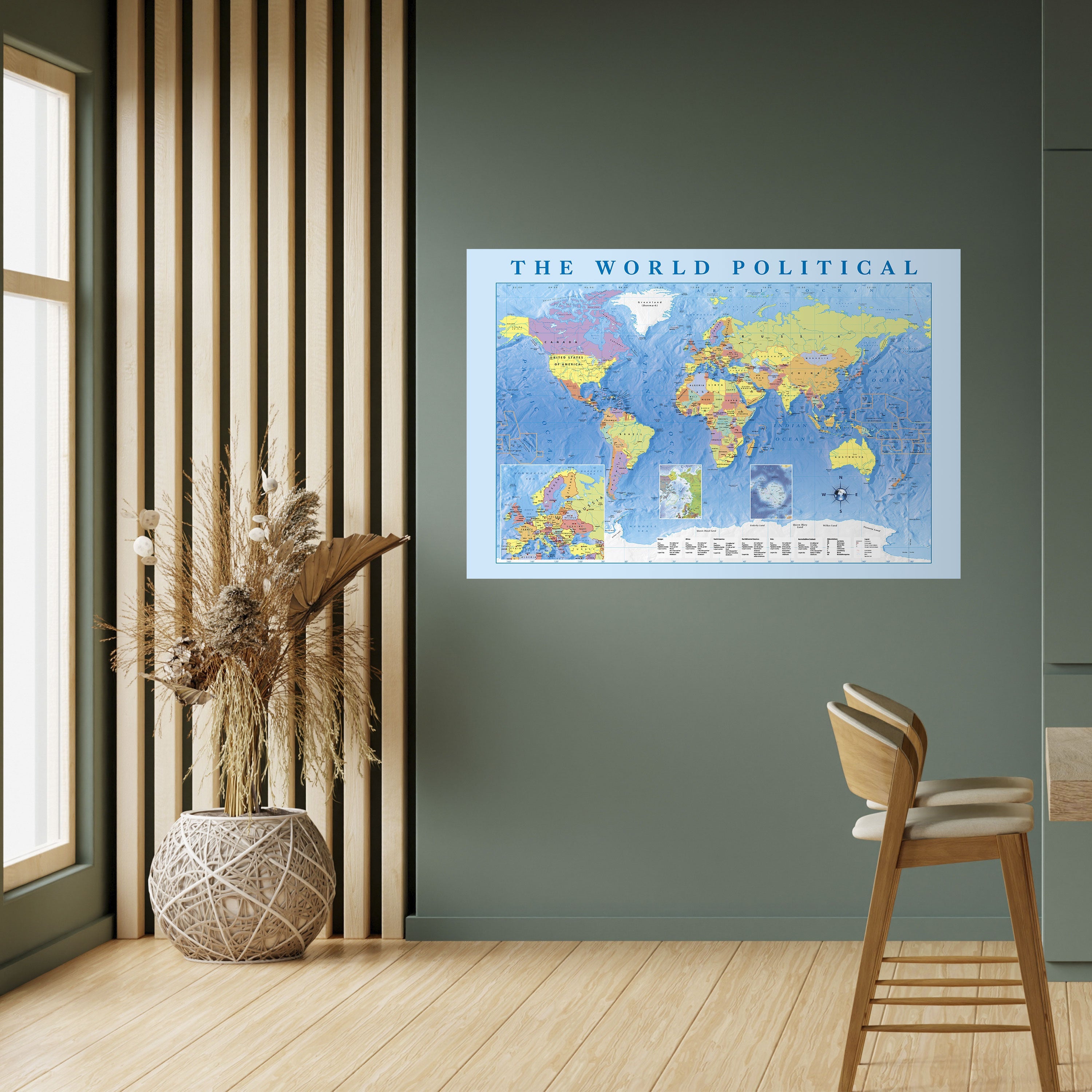 CONTINENTS OF CONNECTION Peel and Stick Horizontal Poster