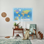 CONTINENTS OF CONNECTION Peel and Stick Horizontal Poster