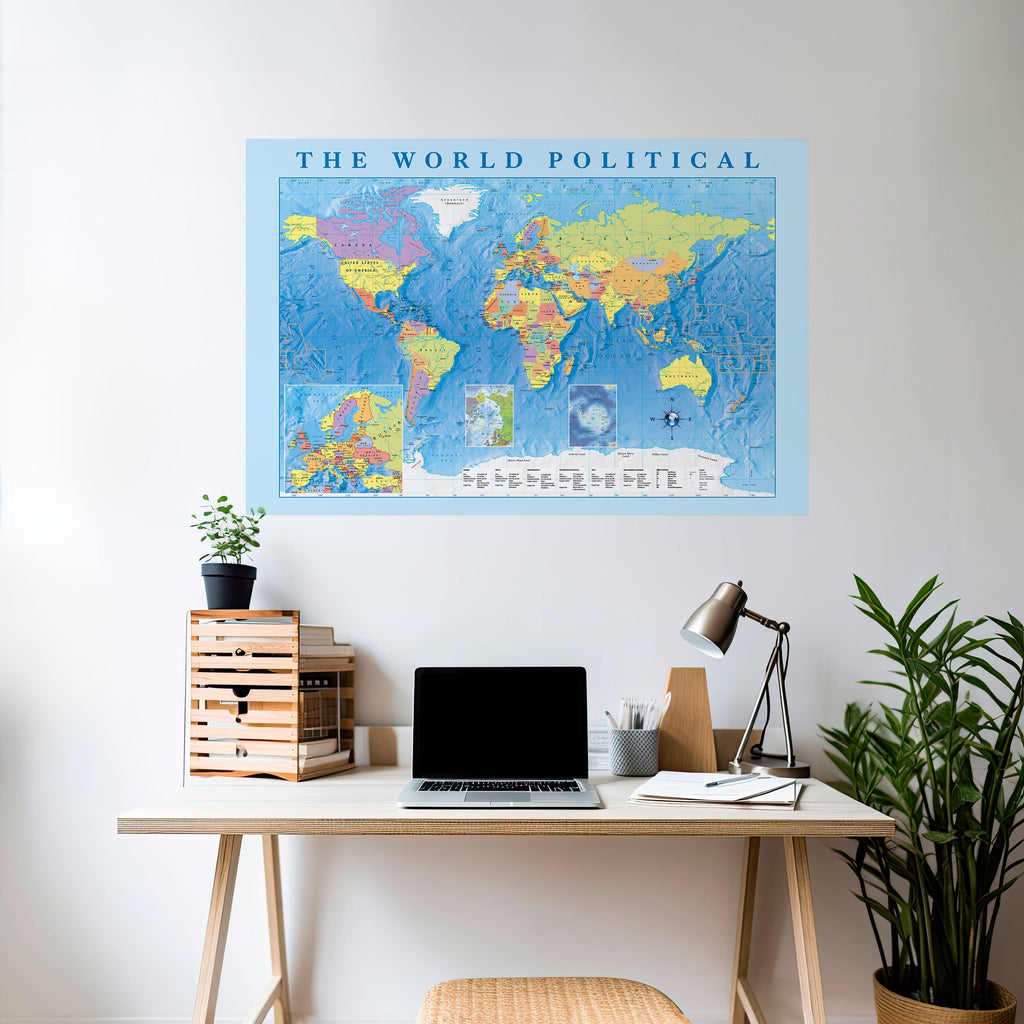CONTINENTS OF CONNECTION Peel and Stick Horizontal Poster