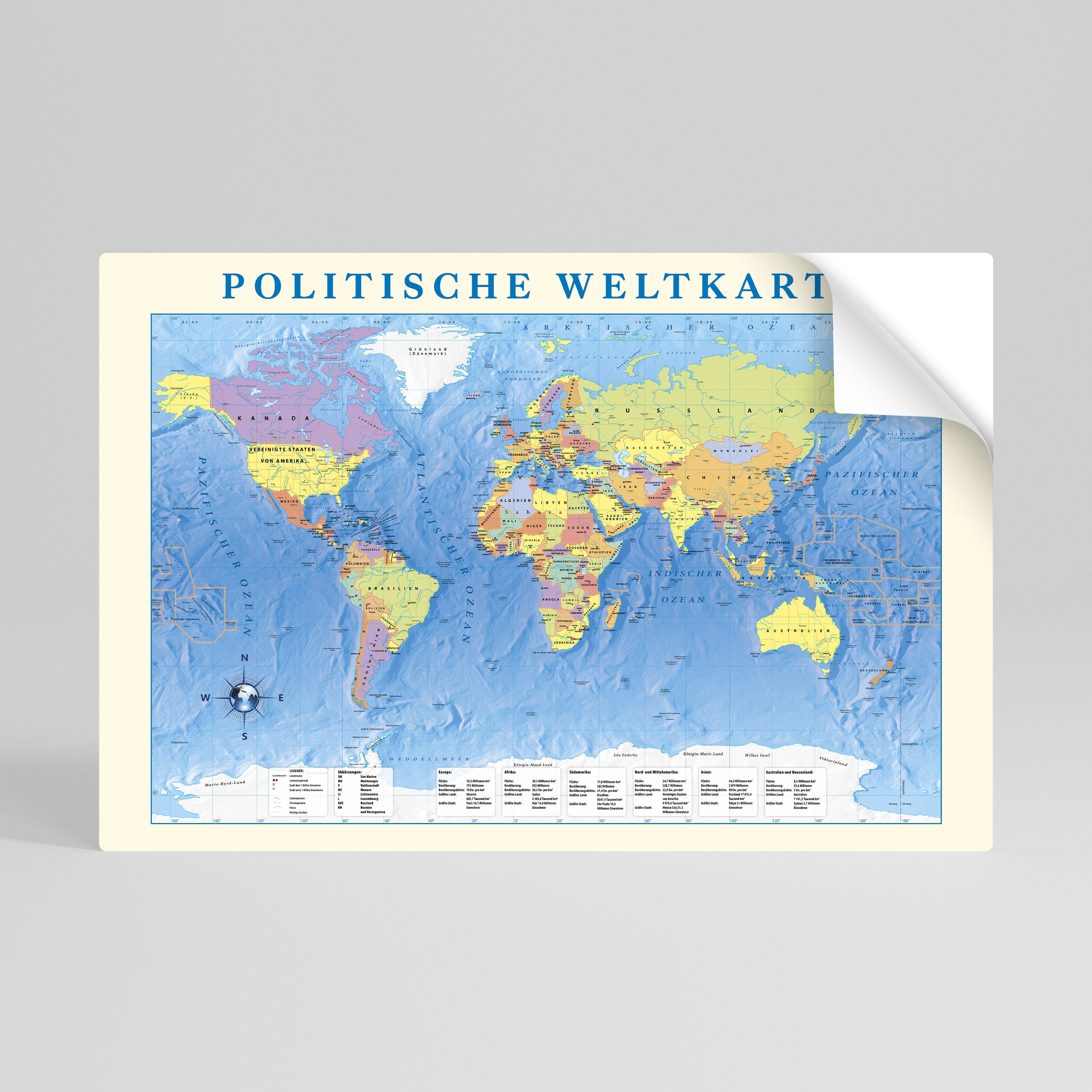 GLOBAL POLITICAL TAPESTRY [DE] Póster Autocolante Horizontal