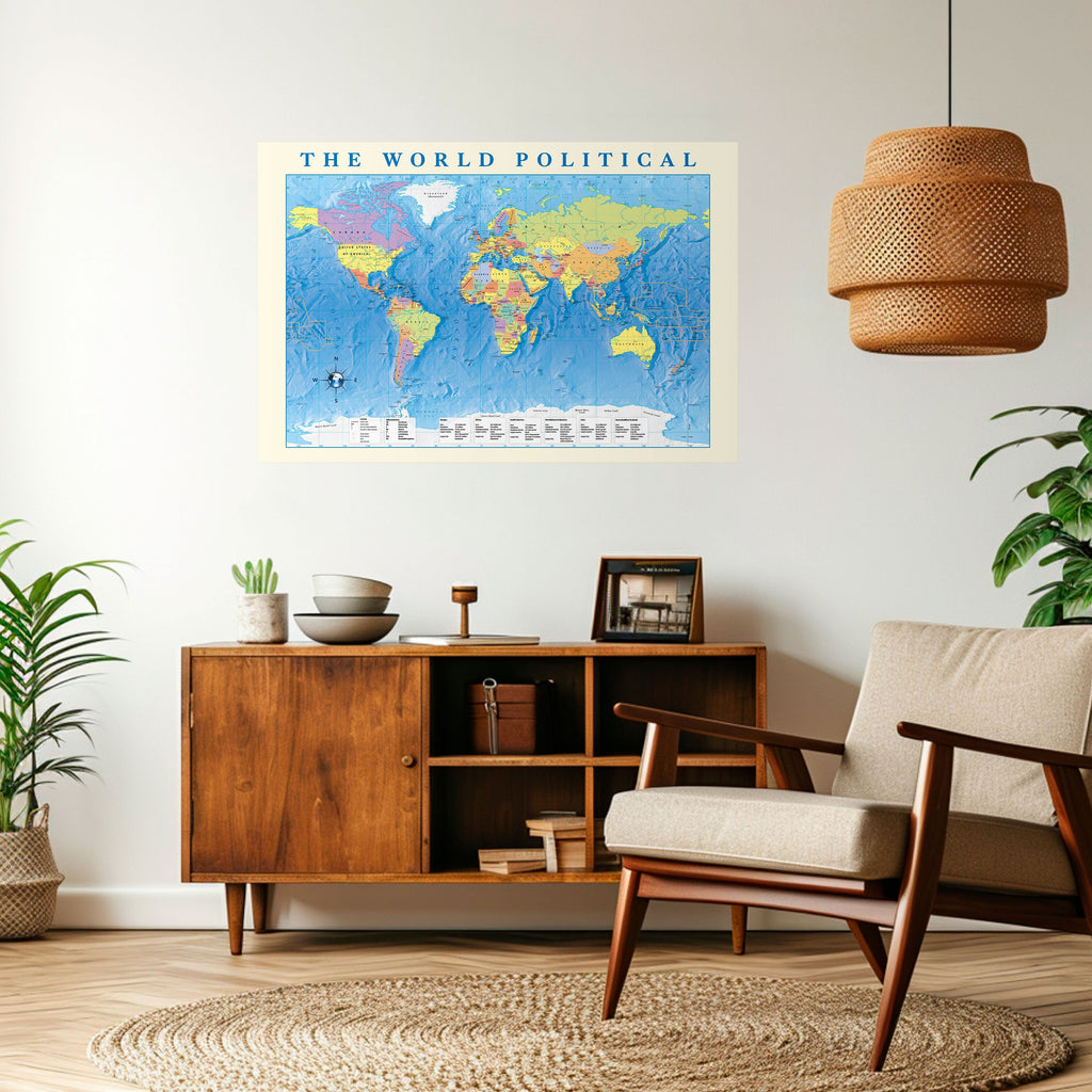GLOBAL POLITICAL TAPESTRY [EN] Peel and Stick Horizontal Poster
